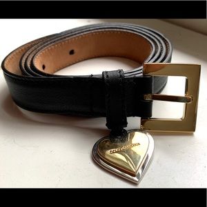 Dolce and Gabbana Heart Charm Pendant Belt